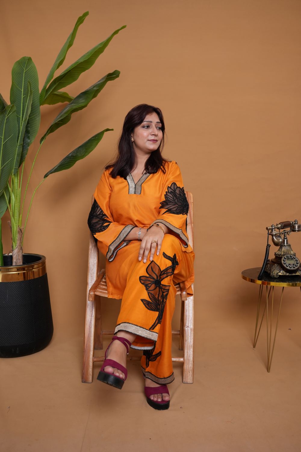 Almond ( Stitched Emb 2 Pcs) With plazo